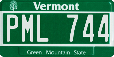 VT license plate PML744