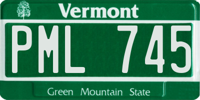 VT license plate PML745