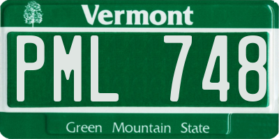 VT license plate PML748