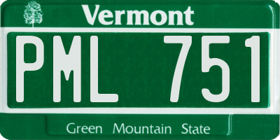 VT license plate PML751