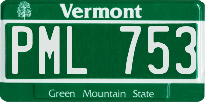 VT license plate PML753