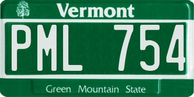 VT license plate PML754