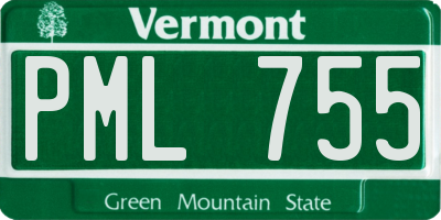 VT license plate PML755