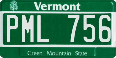 VT license plate PML756