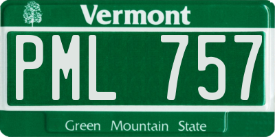 VT license plate PML757