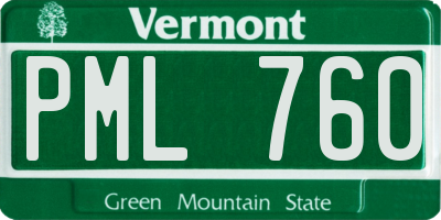 VT license plate PML760