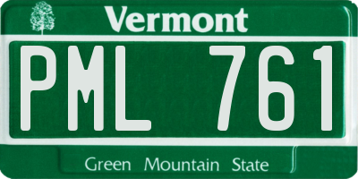 VT license plate PML761