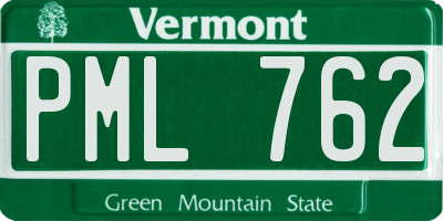 VT license plate PML762
