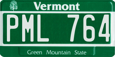 VT license plate PML764