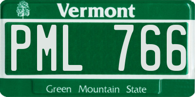 VT license plate PML766