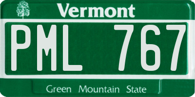 VT license plate PML767