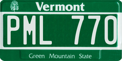 VT license plate PML770