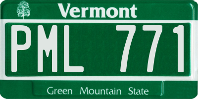 VT license plate PML771