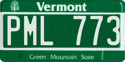 VT license plate PML773