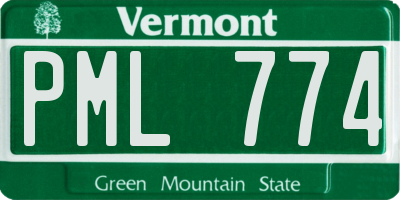 VT license plate PML774