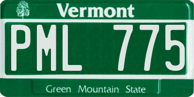 VT license plate PML775