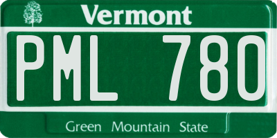 VT license plate PML780