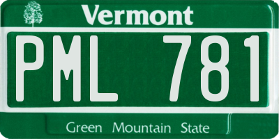 VT license plate PML781