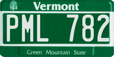 VT license plate PML782