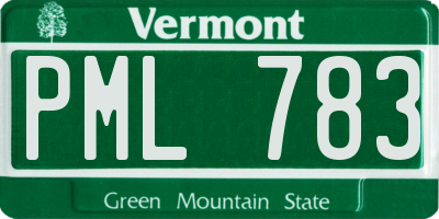 VT license plate PML783