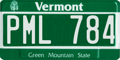 VT license plate PML784