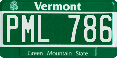 VT license plate PML786
