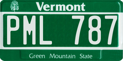 VT license plate PML787