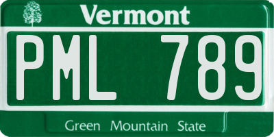 VT license plate PML789