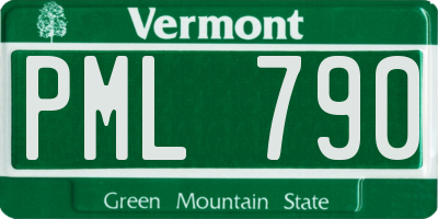 VT license plate PML790