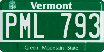 VT license plate PML793