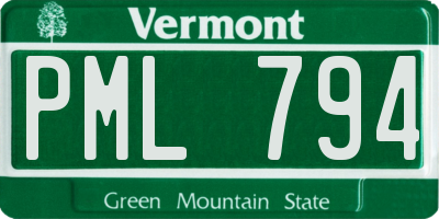 VT license plate PML794