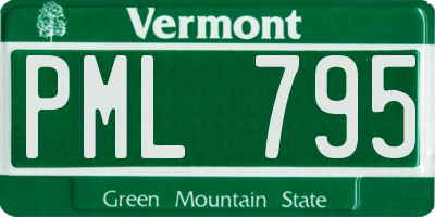VT license plate PML795
