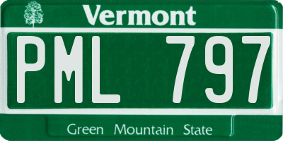 VT license plate PML797
