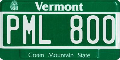 VT license plate PML800