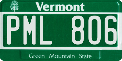VT license plate PML806