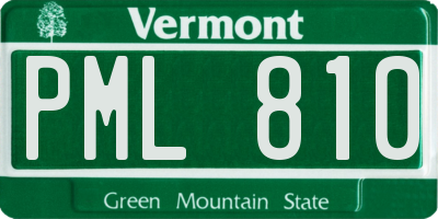 VT license plate PML810