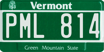 VT license plate PML814