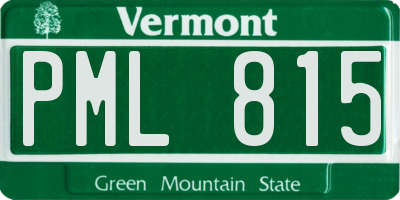 VT license plate PML815