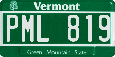 VT license plate PML819