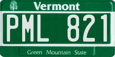 VT license plate PML821