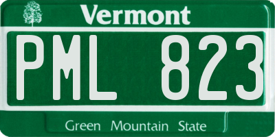VT license plate PML823