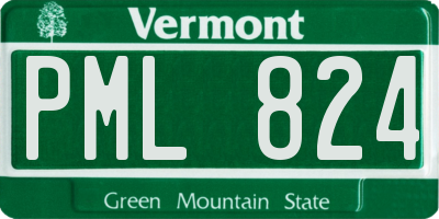 VT license plate PML824