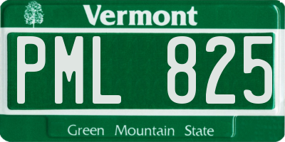 VT license plate PML825