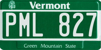 VT license plate PML827