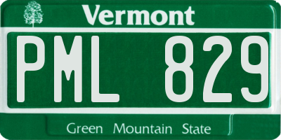 VT license plate PML829