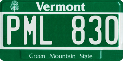 VT license plate PML830