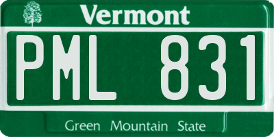 VT license plate PML831