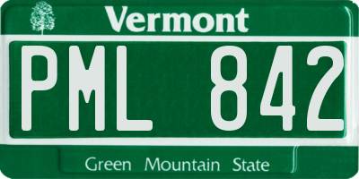 VT license plate PML842