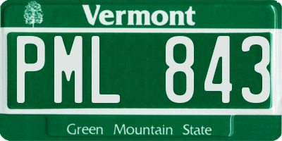VT license plate PML843