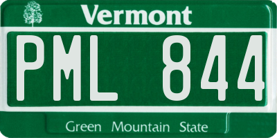 VT license plate PML844